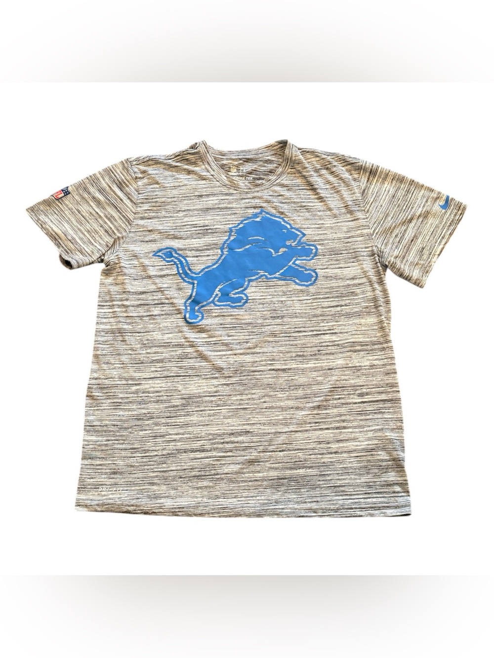 Nike Detroit Lions Football Gray Dri Fit Velocity Football T Shirt Mens Large